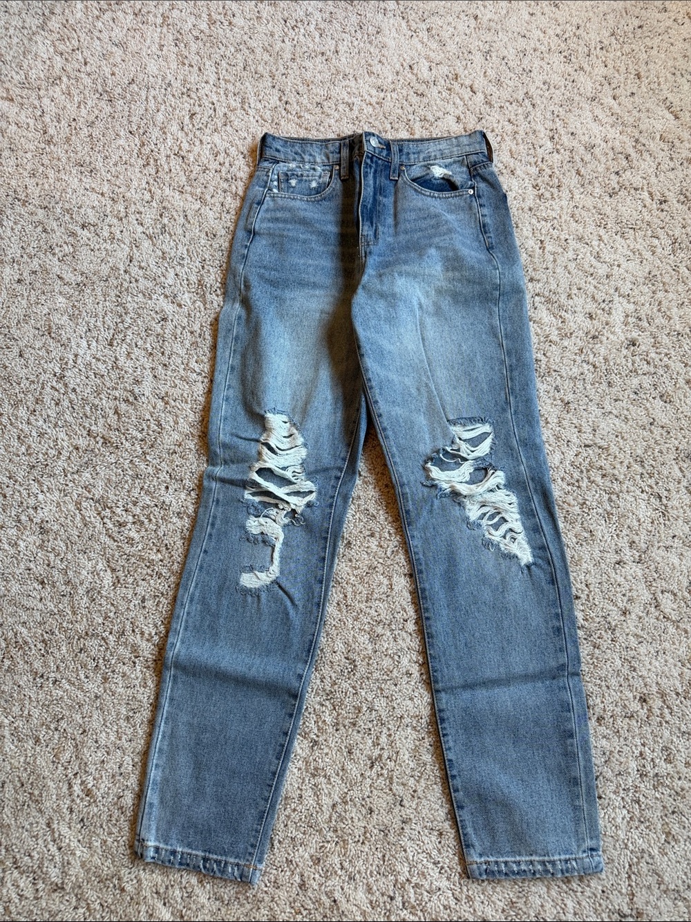 RSQ High-Rise Distressed Washed Blue Jeans